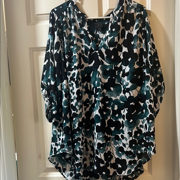 Worthington Multicolored Blouse Scoop Neck 3/4 Sleeve - Picture 1 of 4